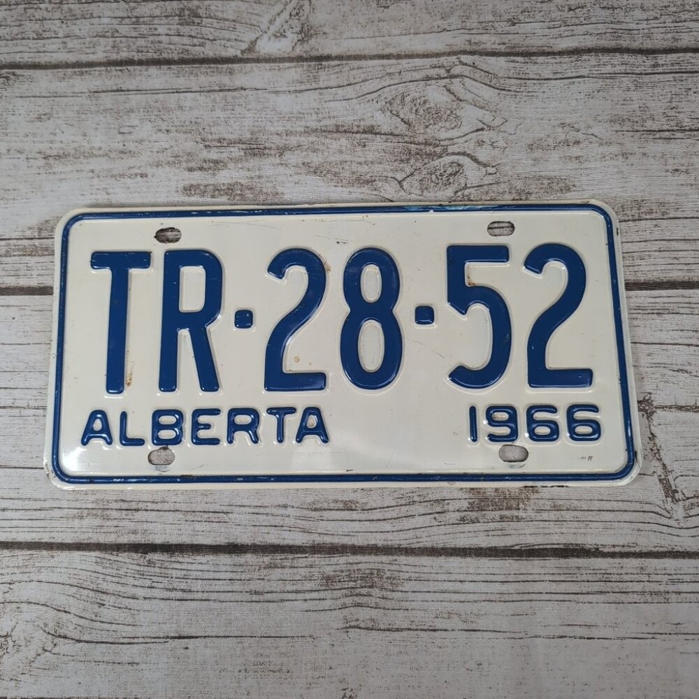 Vintage 1966 Alberta License Plate